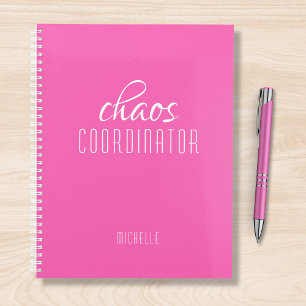 Chaos Coordinator Pink Personalised Name Planner