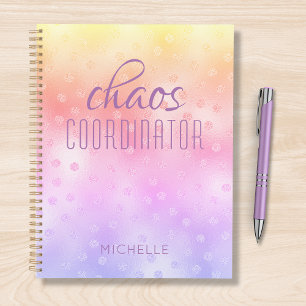 Chaos Coordinator Rainbow Glitter Personalised Planner