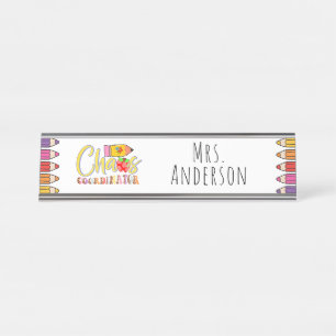 Chaos Coordinator Teacher Gift Desk Name Plate