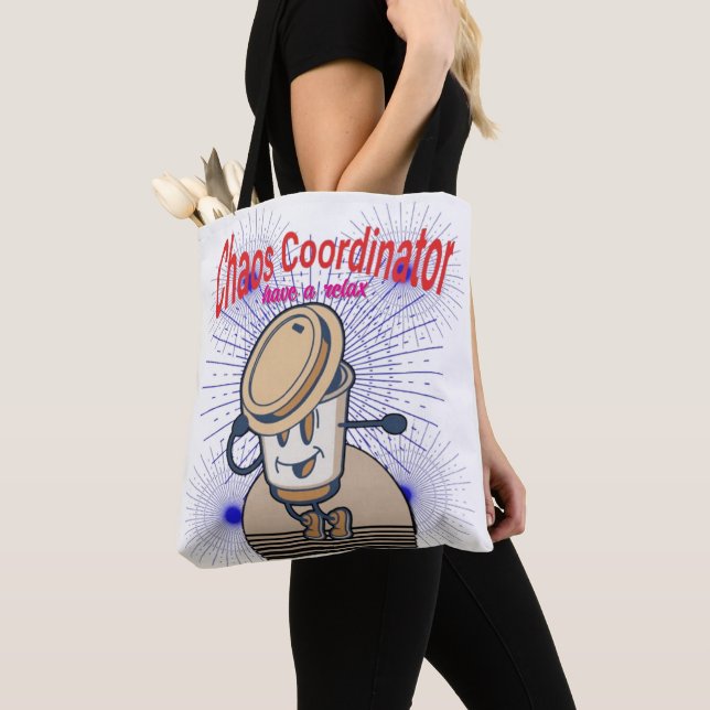 Chaos Coordinator Tote Bag – Reusable Funny Bag  (Close Up)