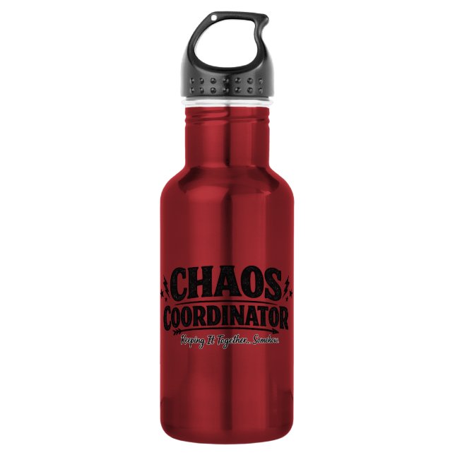 Chaos Coordinator Typography Design 532 Ml Water Bottle (Front)