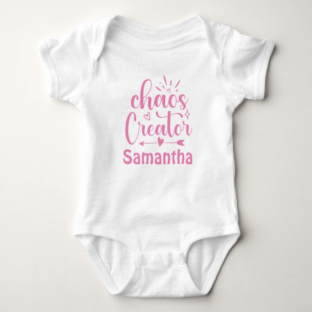 Chaos Creator Pink Baby Girl Baby Shower Gift Baby Bodysuit (Front)