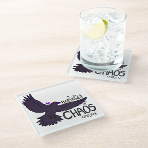 Chaos Crow Glass Coaster