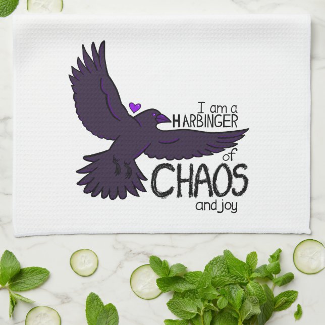 Chaos Crow Tapestry Tea Towel (Folded)
