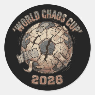 Chaos Cup – Funny Soccerfootball Ball Classic Round Sticker