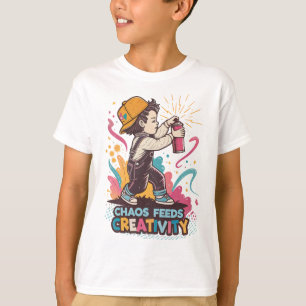 Chaos Feeds Creativity – Retro Graffiti Pop Art T-Shirt