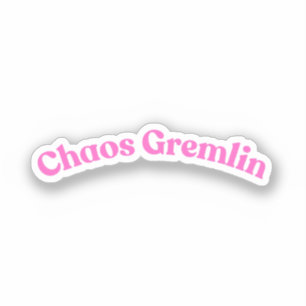 Chaos Gremlin Funny Pink Bubble Letter