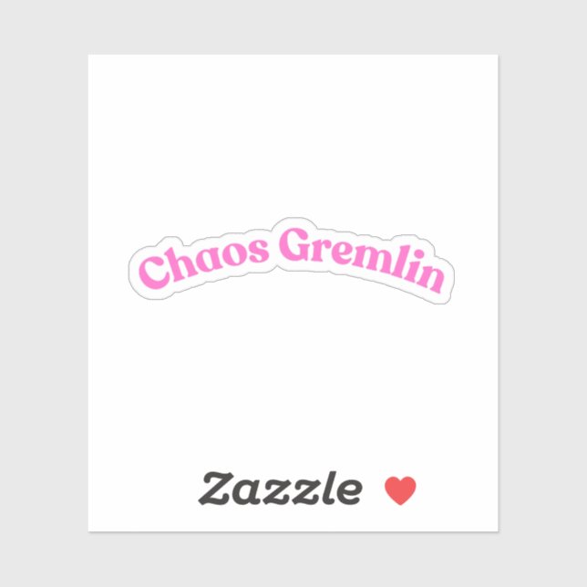 Chaos Gremlin | Funny Pink Bubble Letter (Sheet)