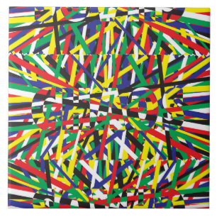 Chaos, in Primaries Ceramic Tile