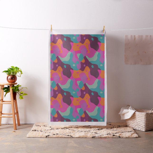 Chaos in retro colours fabric (In Situ)