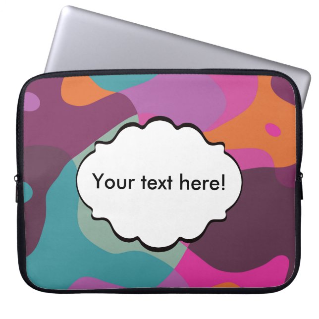 Chaos in retro colours laptop sleeve (Front)