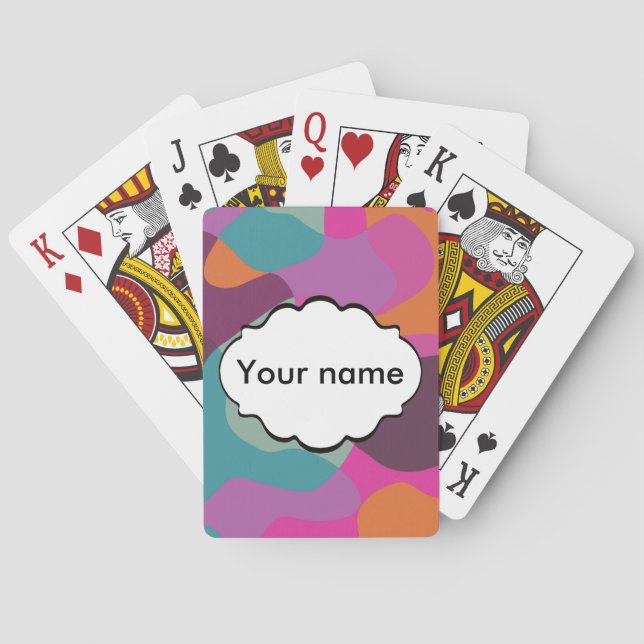 Chaos in retro colours playing cards (Back)