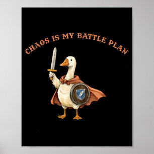 Chaos Is My Battle Plan Gamer Confident Poster
