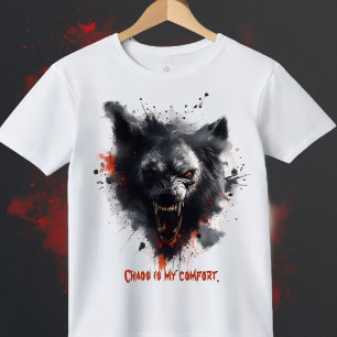 Chaos Is My Comfort Dark Wolf Grunge Art T-Shirt