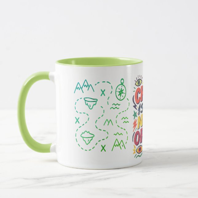 "Chaos is the New Order" – Bold Graphic Statement Mug (Left)