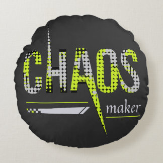 Chaos Maker Funny Round Cushion