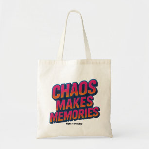 Chaos Makes Memories Retro Synthwave Design Funny  Tote Bag