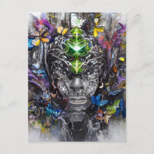 Chaos Man AI Art Postcard