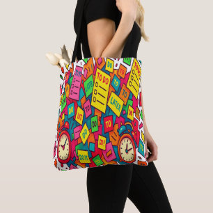 Chaos of To-Do's: Colourful Task Storm Tote Bag