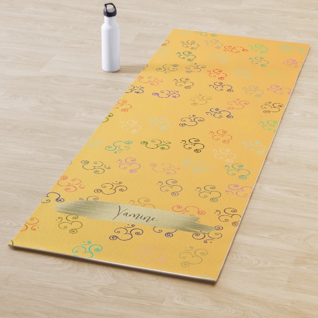 Chaos OMs | Yellow, Pretty Bright Om Yoga Mat (In Situ)