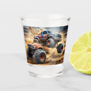 Chaos on Wheels: Monster Truck Smash Derby Shot Glass