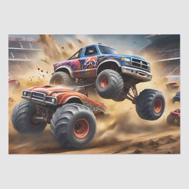 Chaos on Wheels: Monster Truck Smash Derby, Tissue Paper (Front)