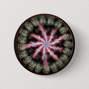 chaos skulls 6 cm round badge
