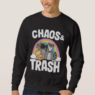Chaos & Trash Garbage Panda Rainbow Raccoon  1 Sweatshirt
