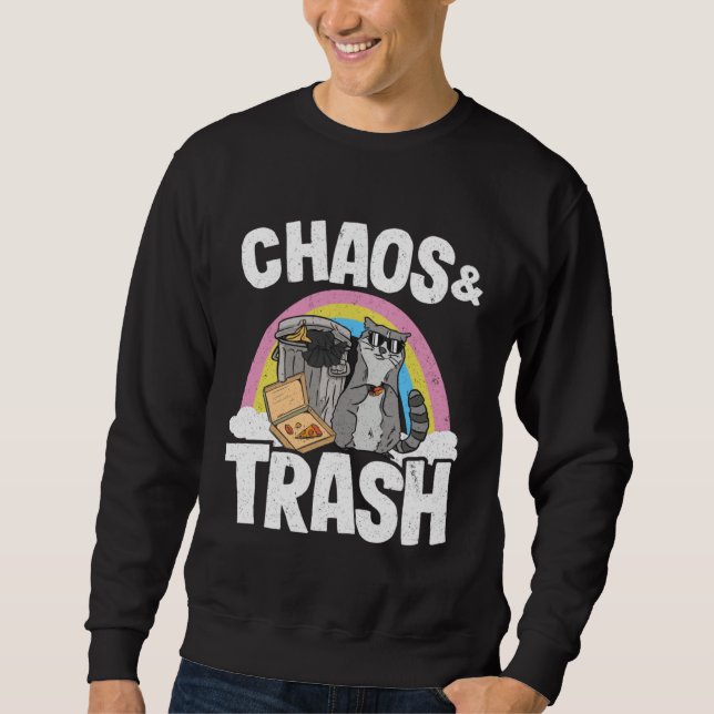 Chaos & Trash Garbage Panda Rainbow Raccoon  1 Sweatshirt (Front)