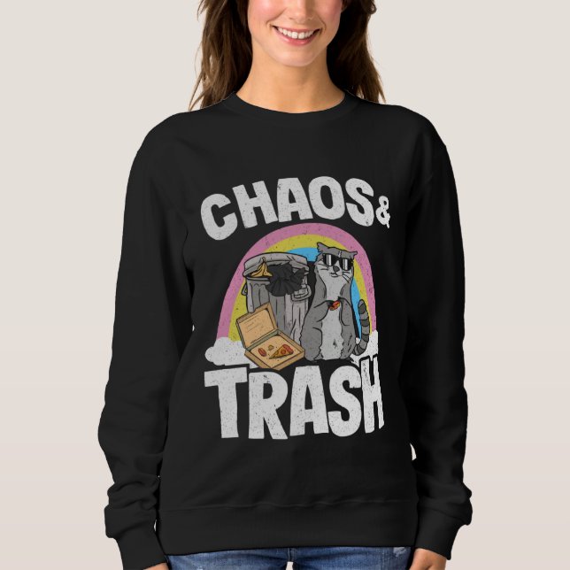 Chaos & Trash Garbage Panda Rainbow Raccoon  1 Sweatshirt (Front)