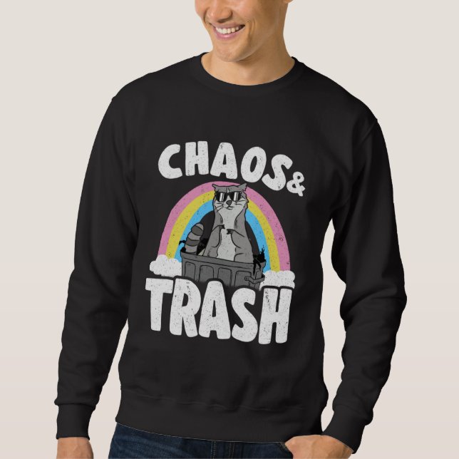 Chaos & Trash Garbage Panda Rainbow Raccoon Sweatshirt (Front)