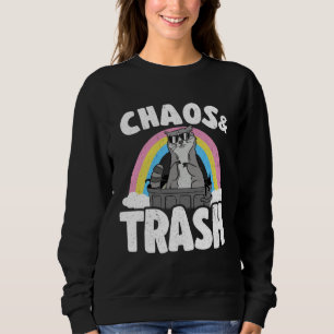 Chaos & Trash Garbage Panda Rainbow Raccoon Sweatshirt