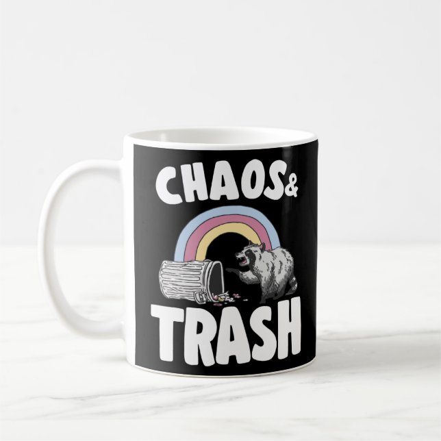 Chaos & Trash Garbage Panda Rainbow Racoon  3  Coffee Mug (Left)