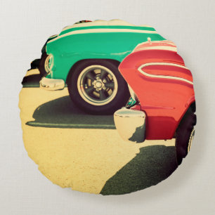 Chaos wall art. Artistic vibrant and colourful wal Round Cushion