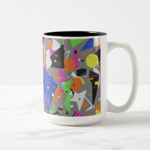 Chaotic Abstract Two-Tone Mug Colourful Overlapp