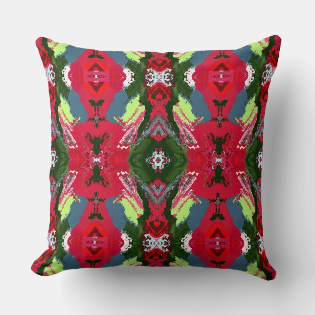 Chaotic Balance Fusion of Tones Bohemian Abstract Cushion (Front)
