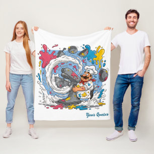 Chaotic Chef With Exploding Mixer Fleece Blanket