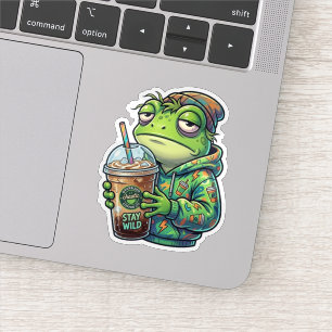 Chaotic Coffee Frog Sticker
