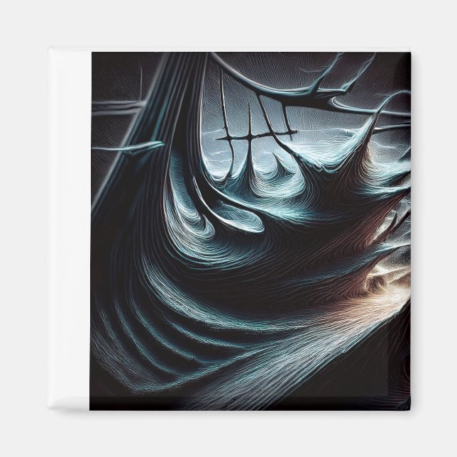 Chaotic Dark Seas Swept By The Storm Winds Magnet (Front)