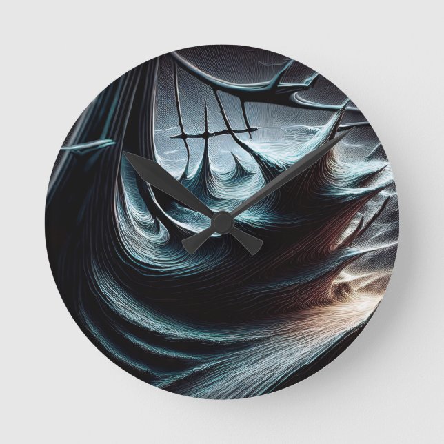 Chaotic Dark Seas Swept By The Storm Winds Round Clock (Front)