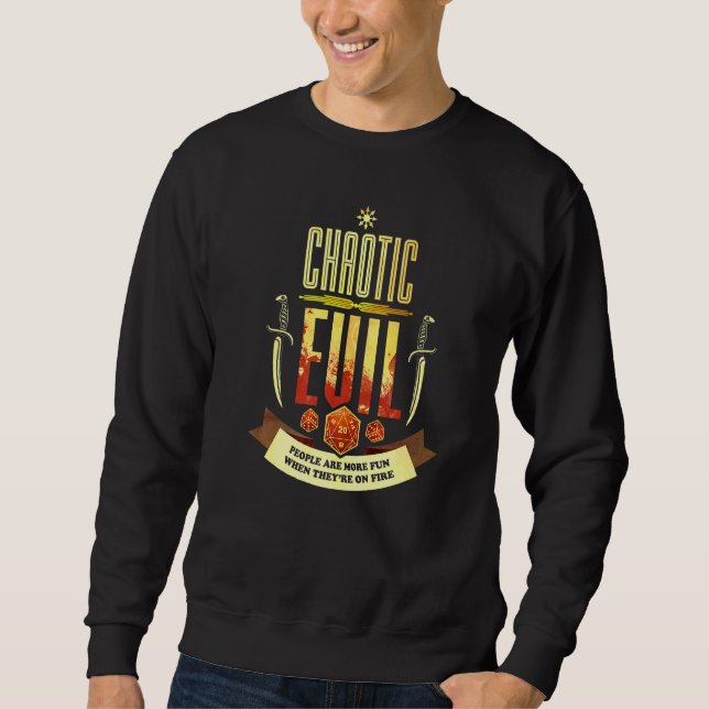 Chaotic Evil D20 Dice Rpg Alignment Sweatshirt (Front)