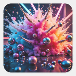 Chaotic Explosions Square Sticker