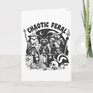 Chaotic Feral Funny Racoon Possum Skunk Boardgame Card