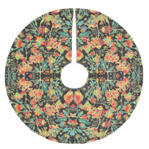 Chaotic floral: vintage abstract pattern. brushed polyester tree skirt