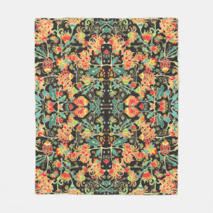 Chaotic floral: vintage abstract pattern. fleece blanket