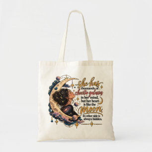 Chaotic Galaxies In Her Mind Celestial Moon Tote Bag
