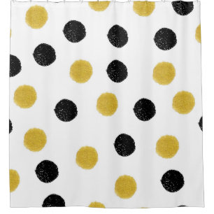 Chaotic Gold Dots: Vintage Splash. Shower Curtain