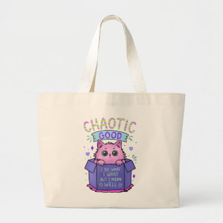 Chaotic Good Cat | I Do What I Want Large Tote Bag