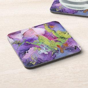 "Chaotic Harmony" Contemporary Abstract Art Coaster