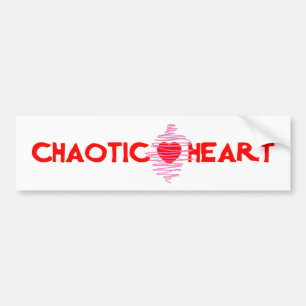 Chaotic Heart Love red heart valentine romance Bumper Sticker